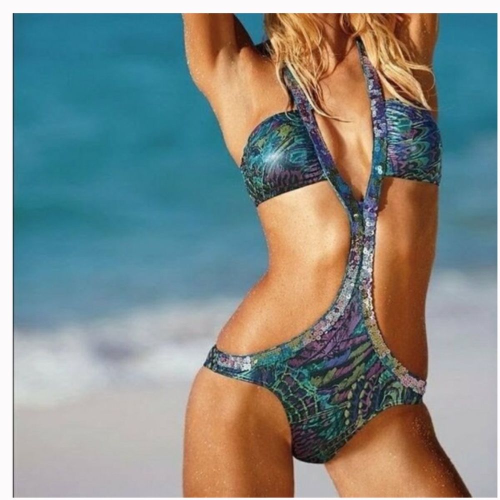 Victoria's Secret Sequin Monokini Swimsuit women’s size medium NWOT
